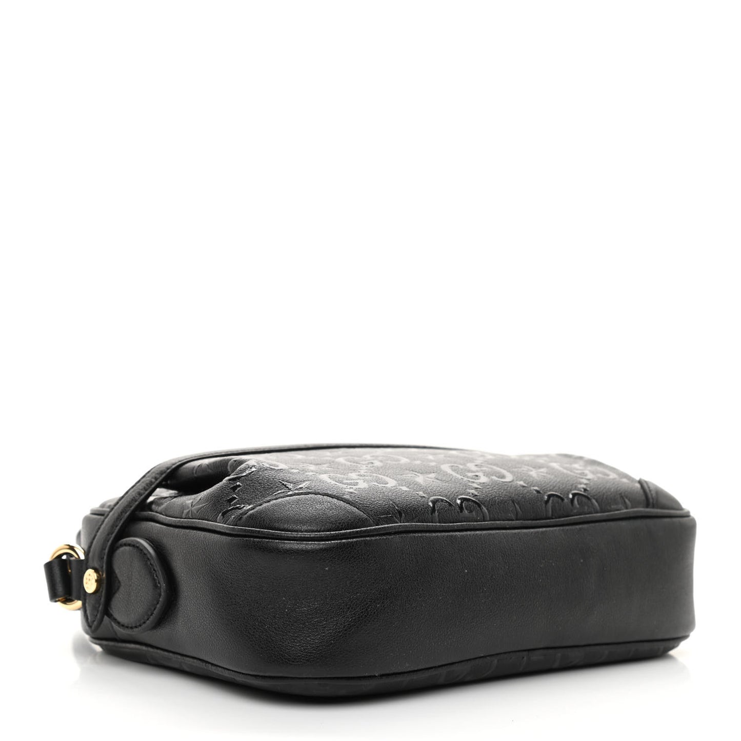 Wonka Grain Calfskin GG Monogram Star Embossed Small GG Shoulder Bag Black