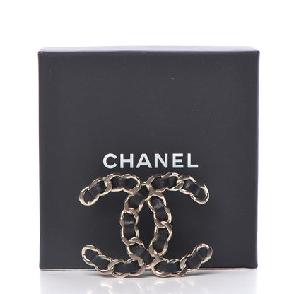 Chanel Lambskin Chain CC Brooch Black Gold 5 of 5