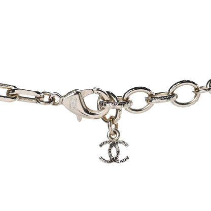 Chanel Crystal Chain Short Logo Necklace Gold 5 of 6