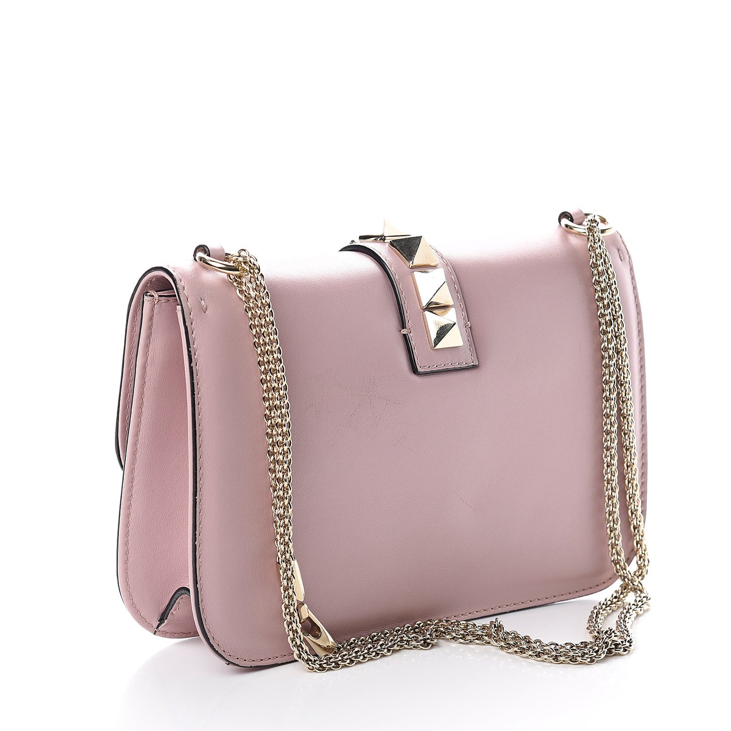 Vitello Medium Glam Lock Rockstud Flap Poudre