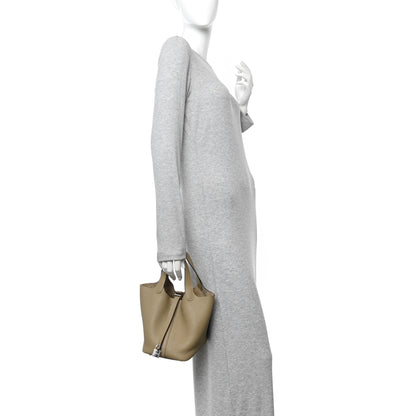 Hermes Taurillon Clemence Picotin Lock 18 PM Beige Marfa 2 of 11