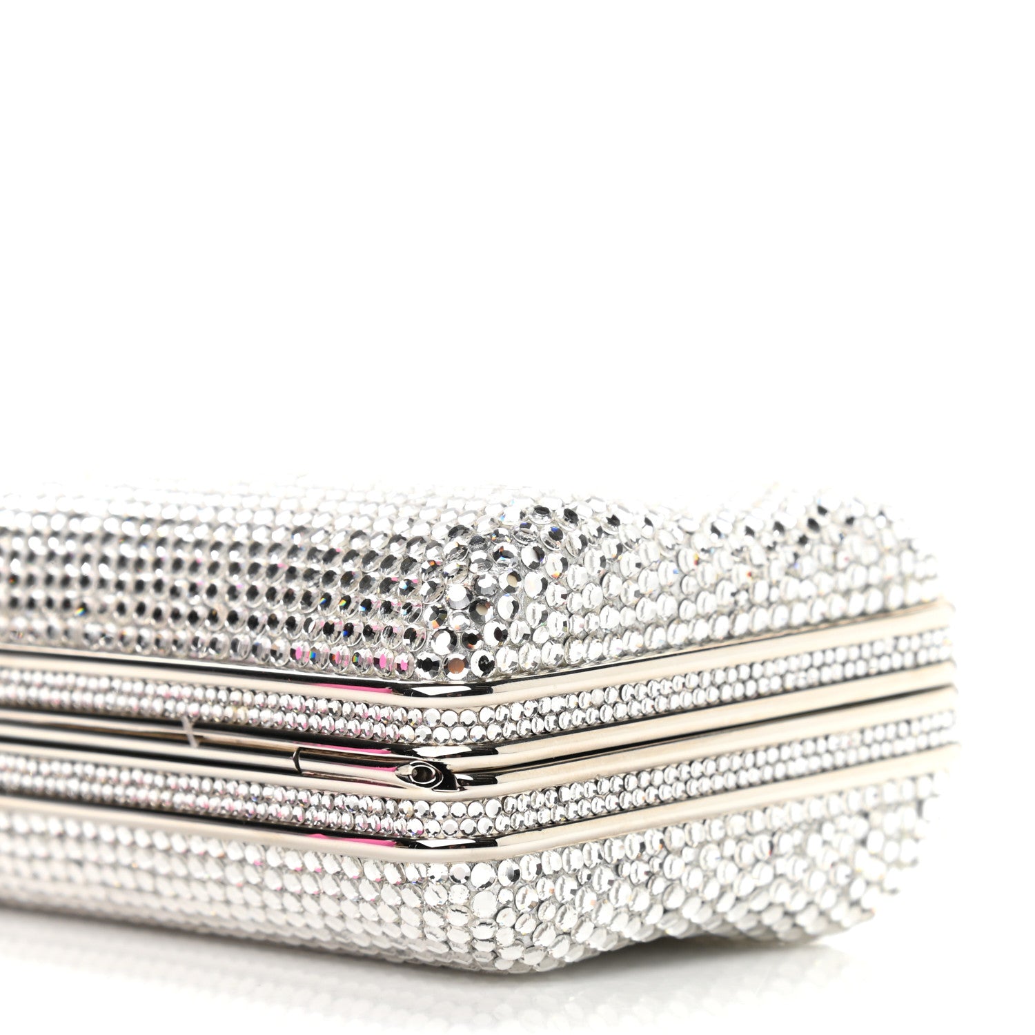 Judith Leiber Swarovski Crystal Minaudiere Clutch Silver 7 of 7