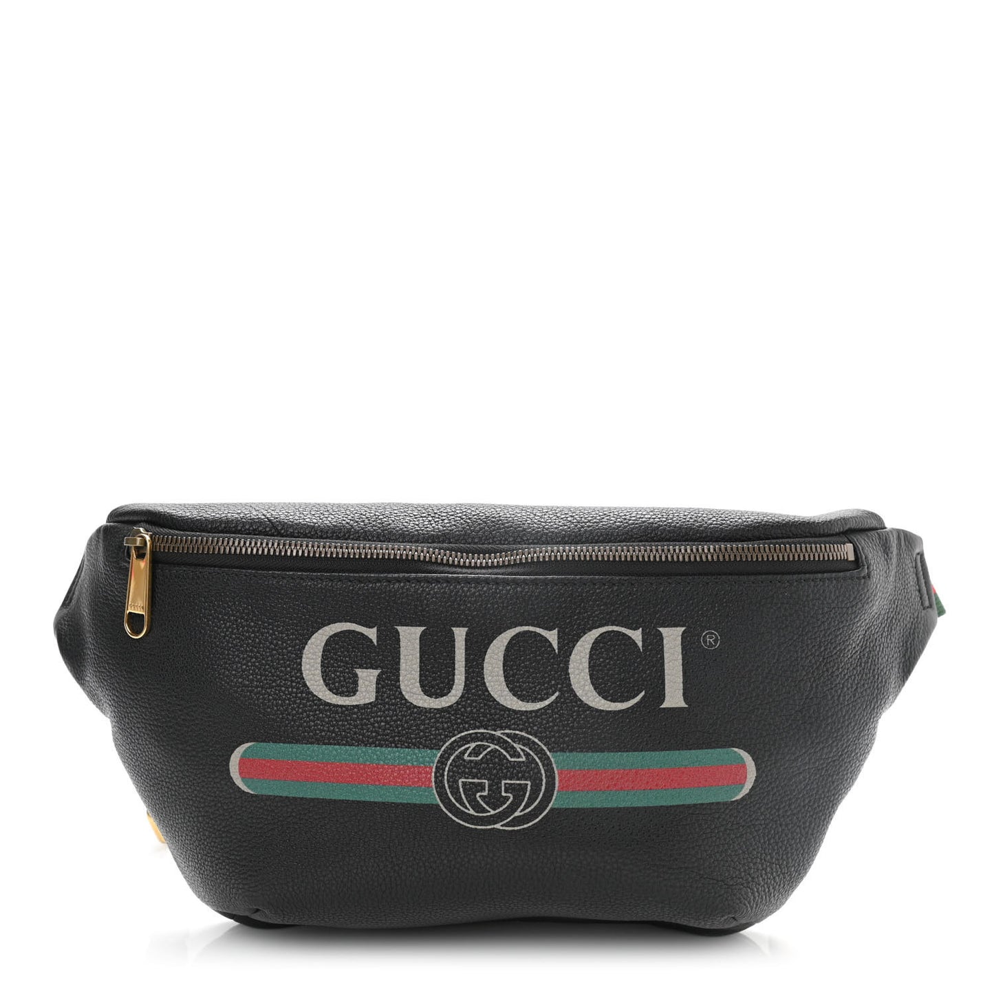 Grained Calfskin Logo Belt Bag Black