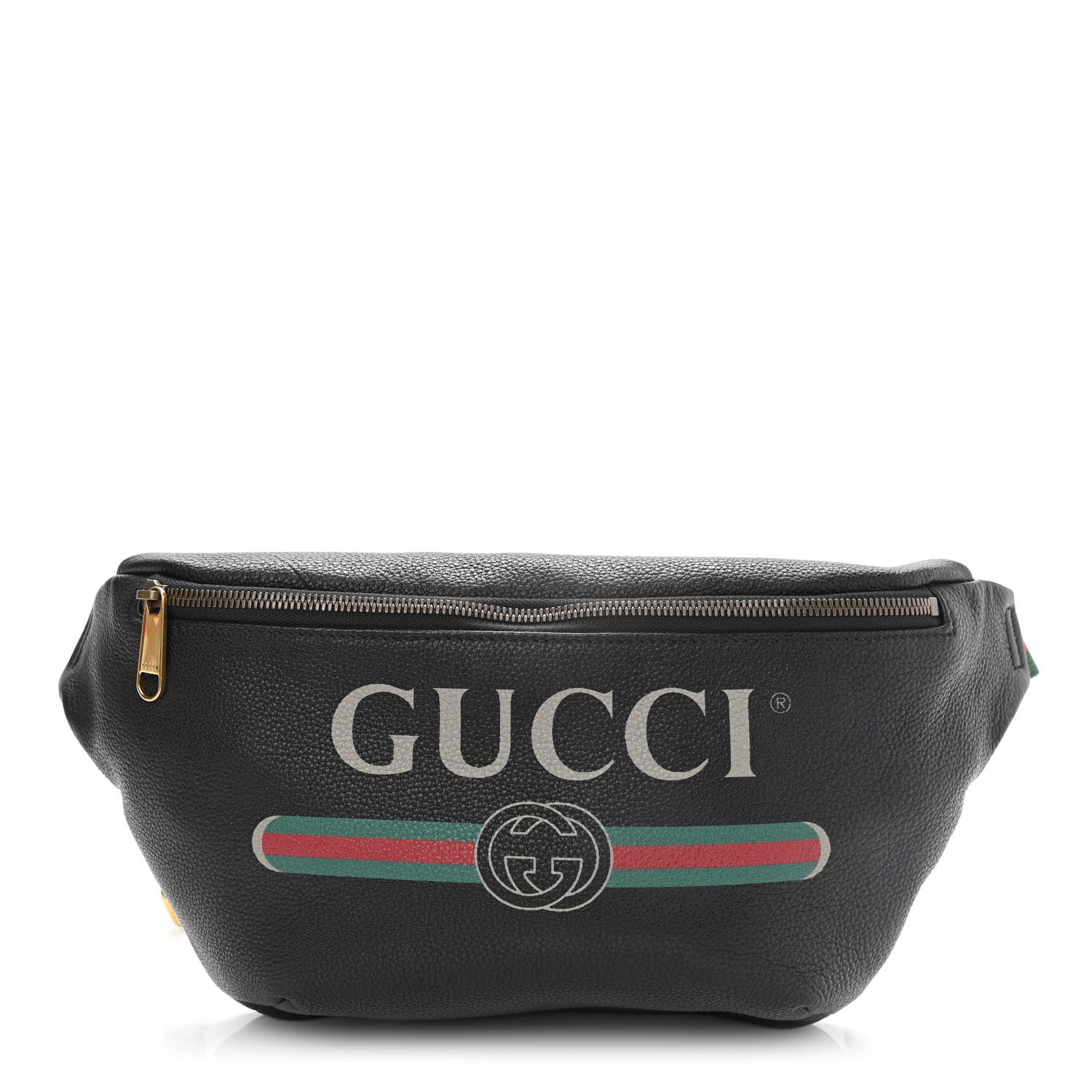 Gucci Grained Calfskin Logo Belt Bag Black 1 of 10
