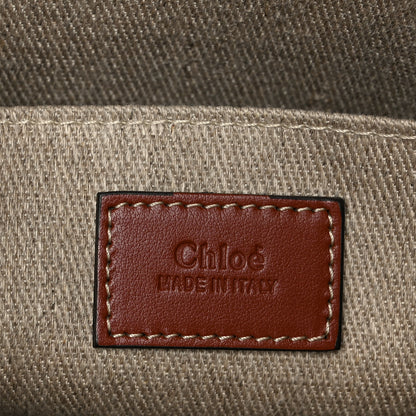 Chloe Cotton Calfskin Medium Woody Ribbon Tote White Brown 6 of 10