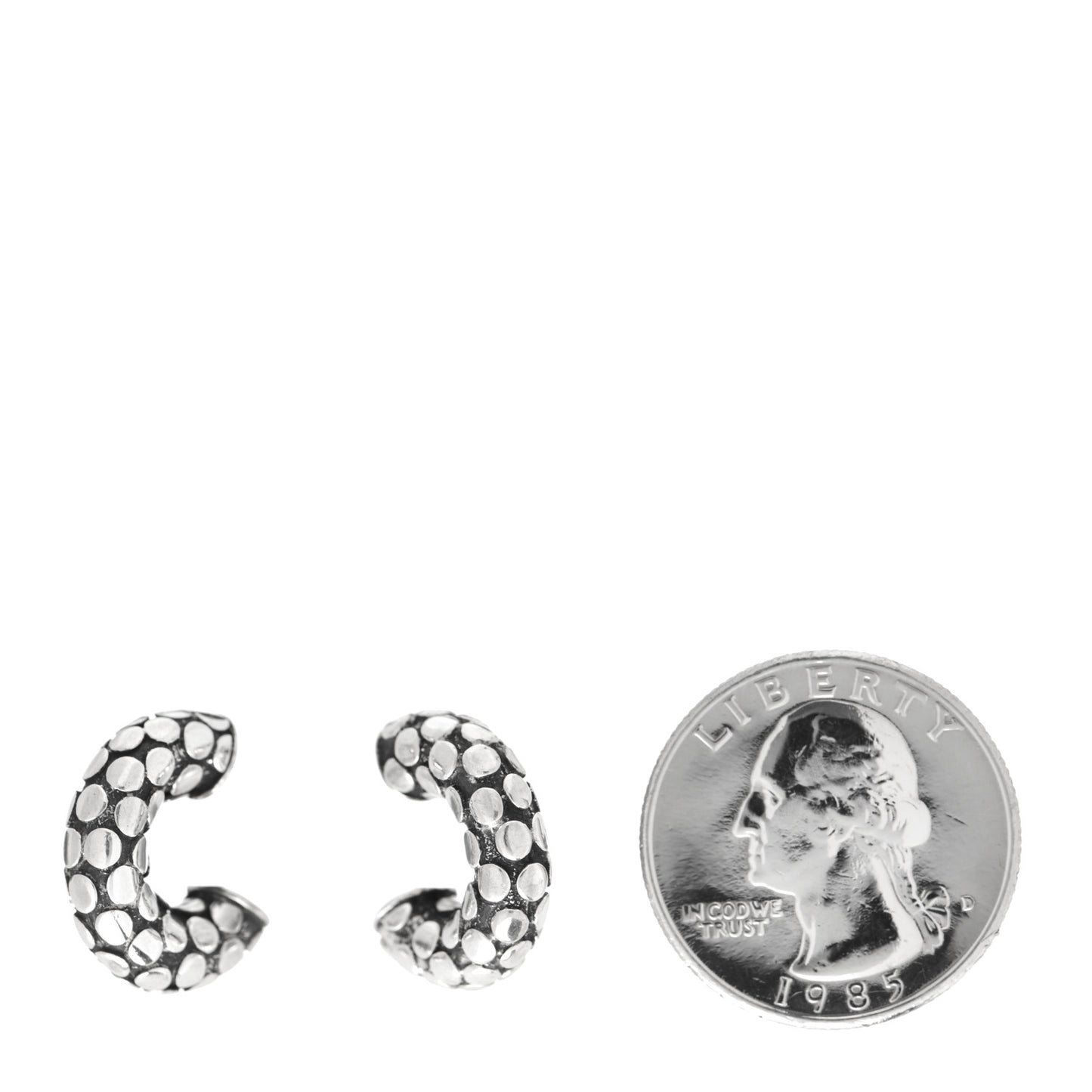 Sterling Silver Dot Hoop Earrings