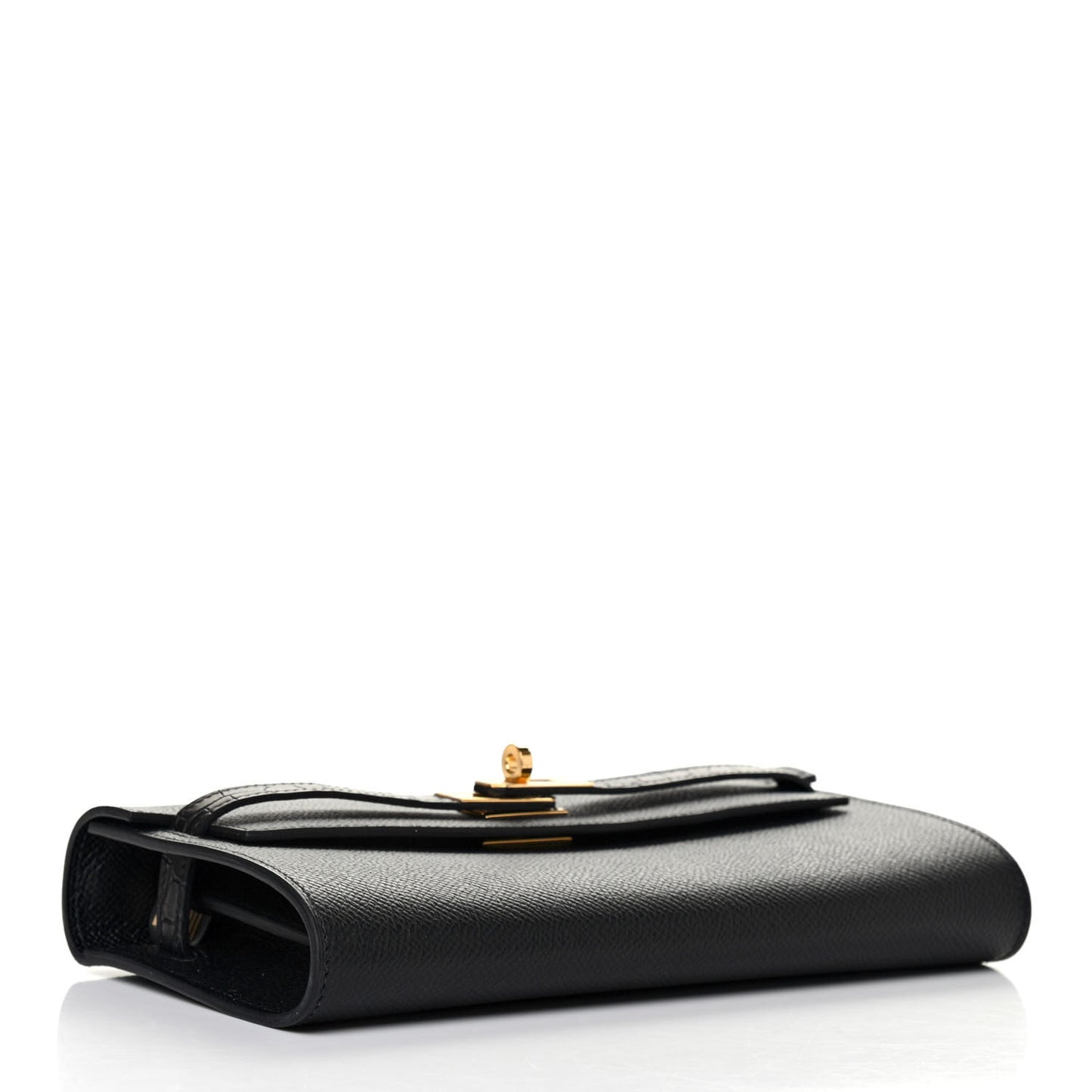 Epsom Matte Alligator Touch Kelly Wallet To Go Black