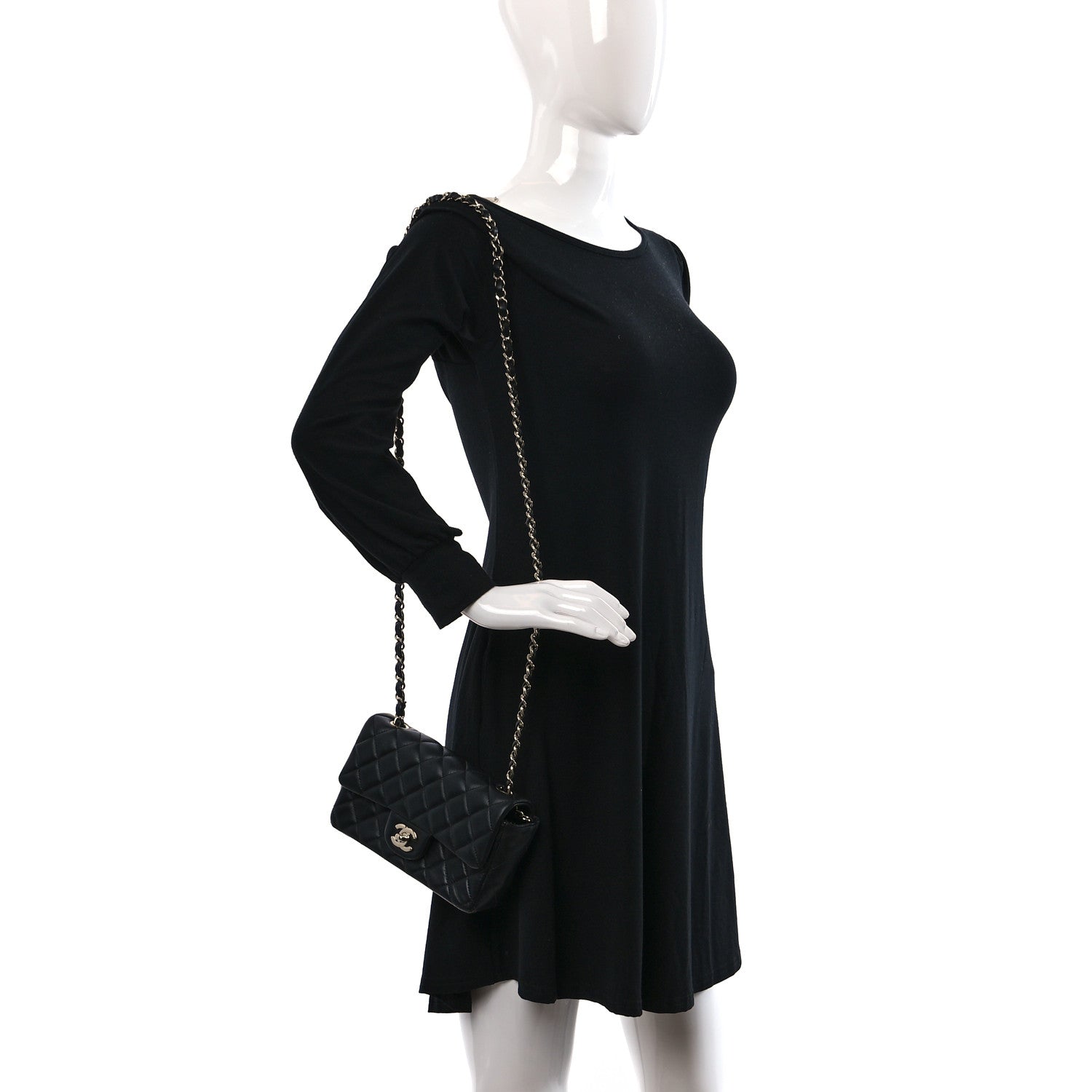 Chanel Lambskin Quilted Mini Rectangular Flap Black 3 of 10