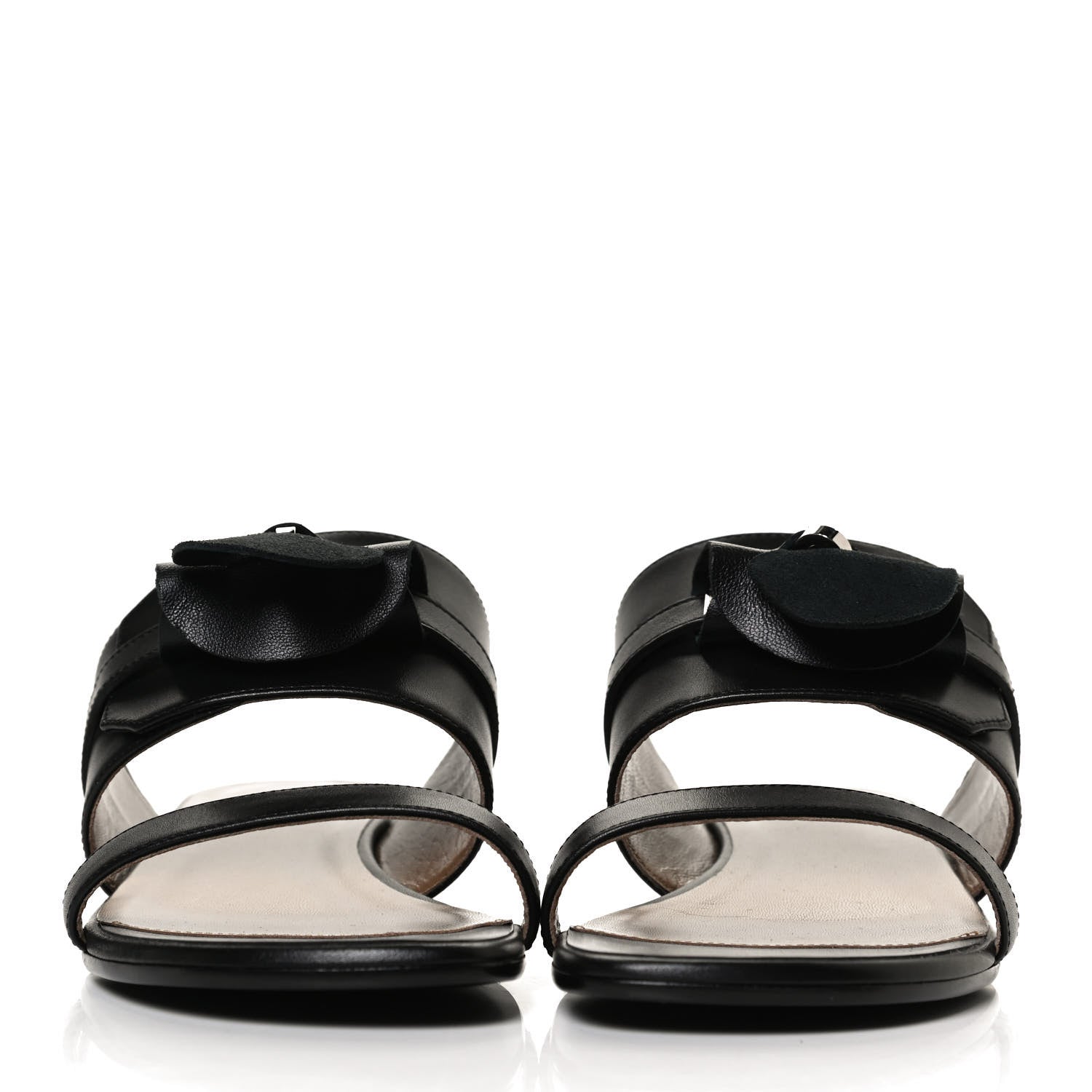 Hermes Calfskin Avenue Sandals 38 Black 2 of 9