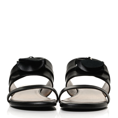 Hermes Calfskin Avenue Sandals 38 Black 2 of 9