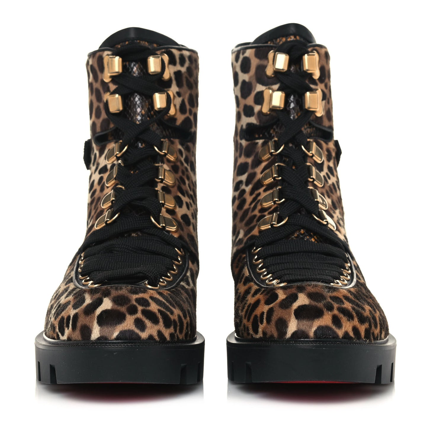 Pony Hair Calfskin Macademia Biker Boots 40 Black