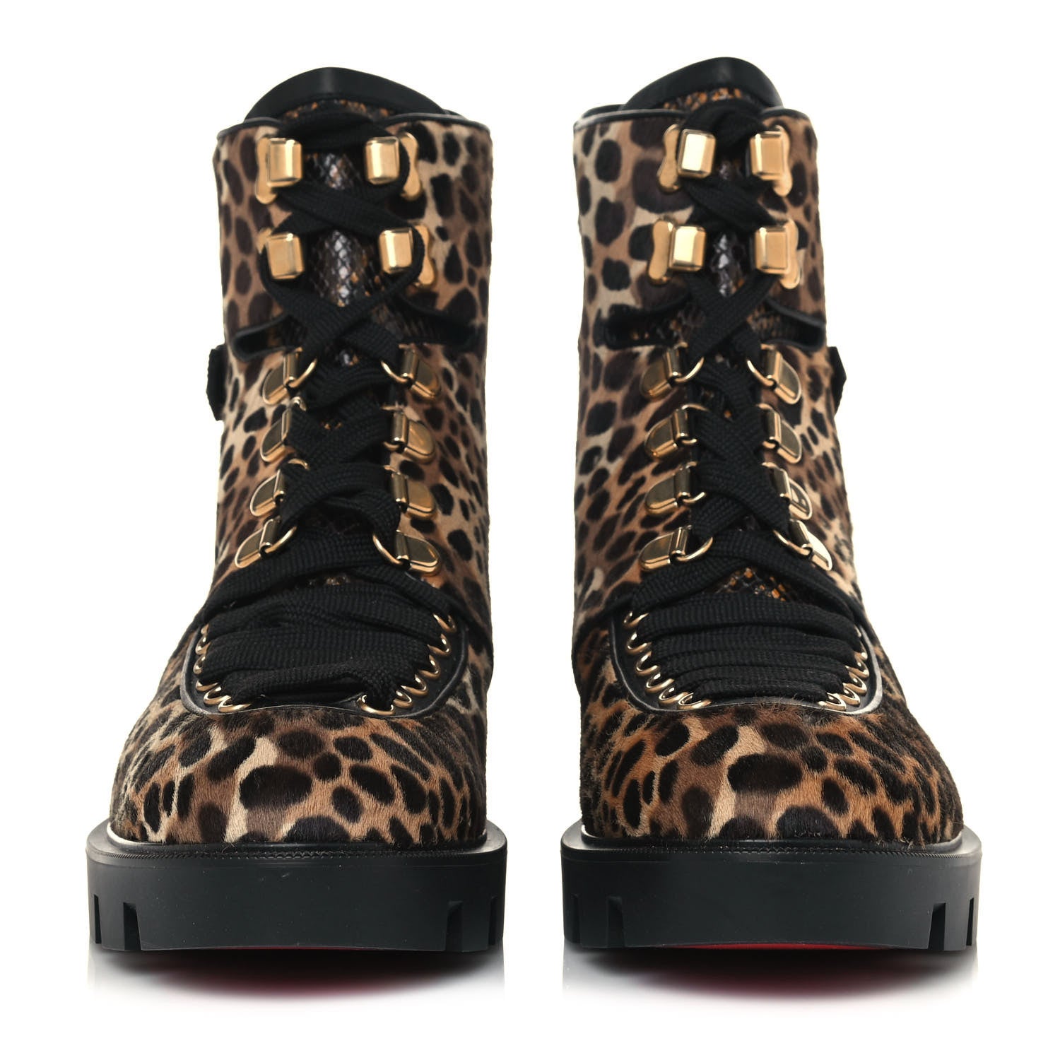 Christian Louboutin Pony Hair Calfskin Macademia Biker Boots 40 Black 2 of 7
