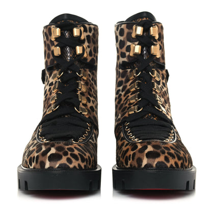 Christian Louboutin Pony Hair Calfskin Macademia Biker Boots 40 Black 2 of 7