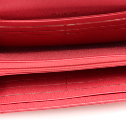 Chanel Caviar Quilted Large Gusset Flap Wallet Pink 5 of 7