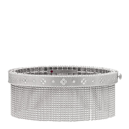 Roberto Coin 18K White Gold Diamond Princess Tassel Bangle Bracelet 1 of 6