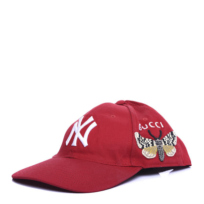 Gucci X MLB Cotton NY Yankees Baseball Hat 57-61 Red 1 of 8