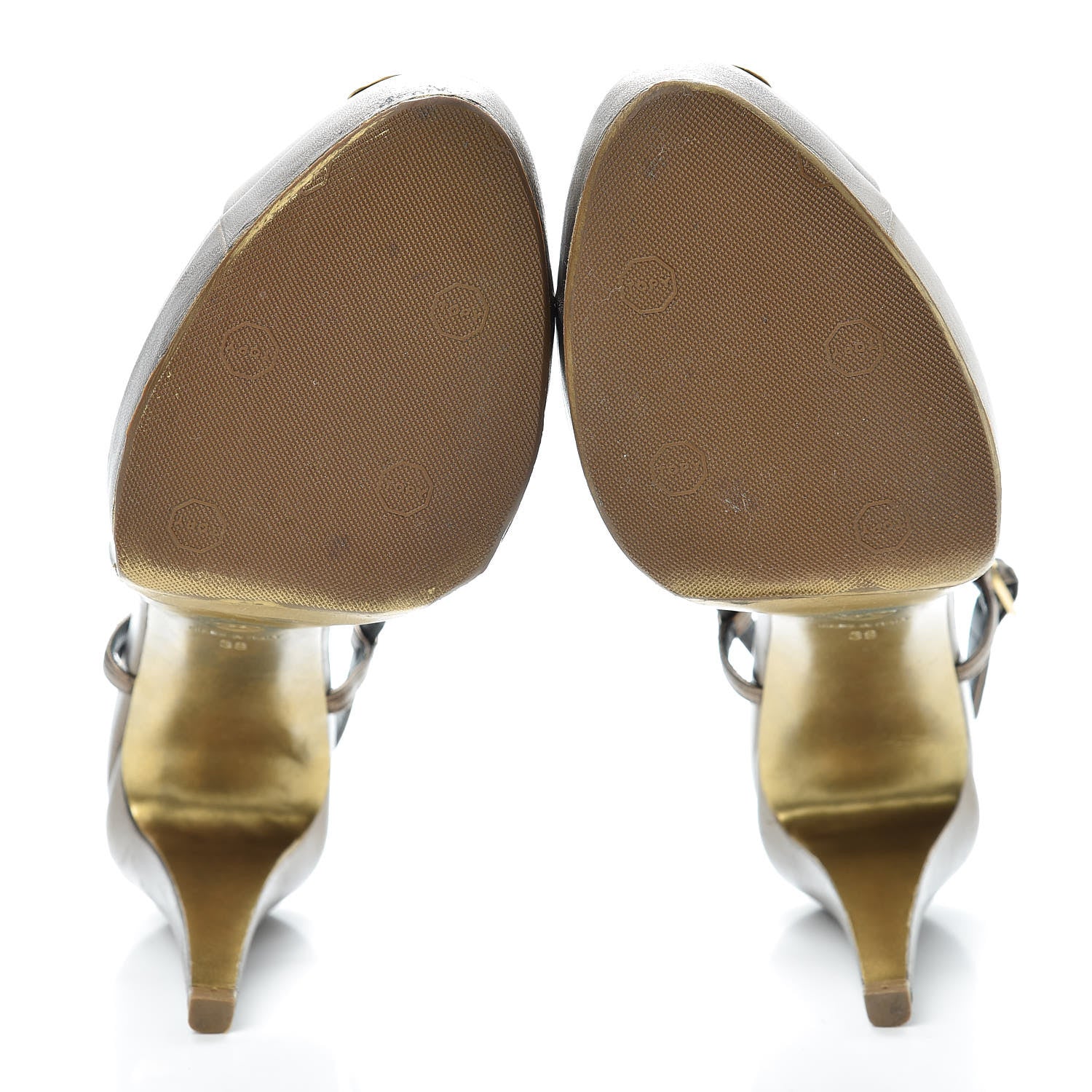 Chanel Lambskin Camellia Sling Back Pumps 39 Bronze 7 of 21