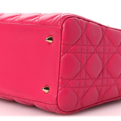 Christian Dior Lambskin Cannage Medium Lady Dior Fuchsia 10 of 13