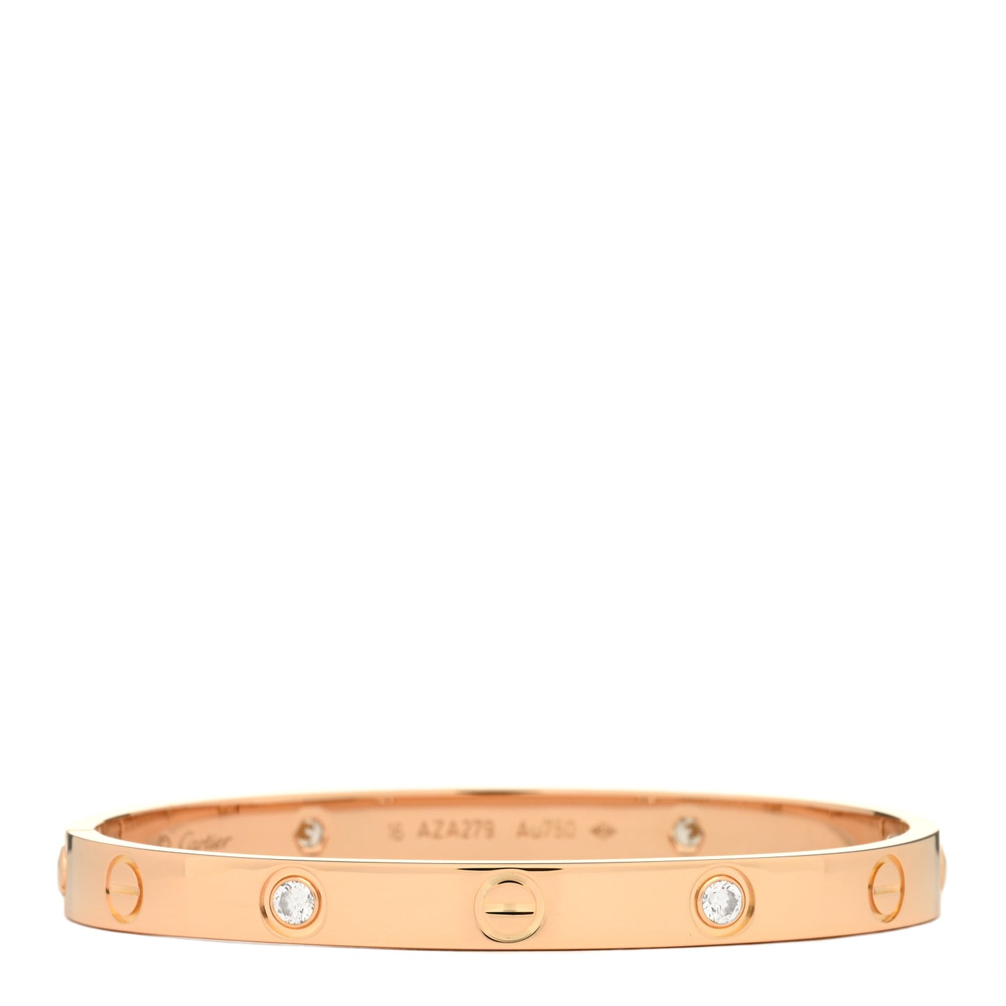 18K Pink Gold 4 Diamond LOVE Bracelet 16