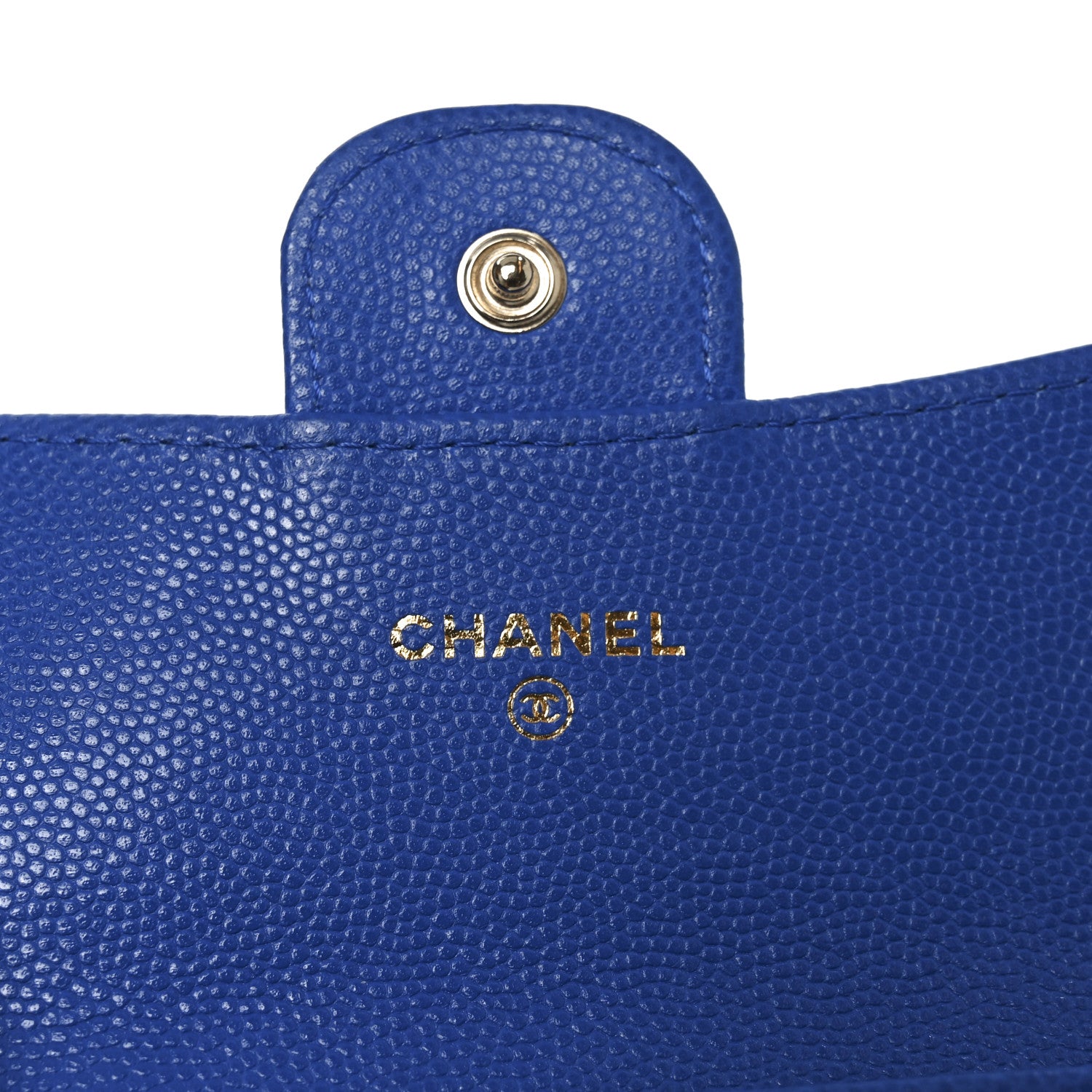 Chanel Caviar Quilted Flap Card Holder Wallet Blue 1840569
