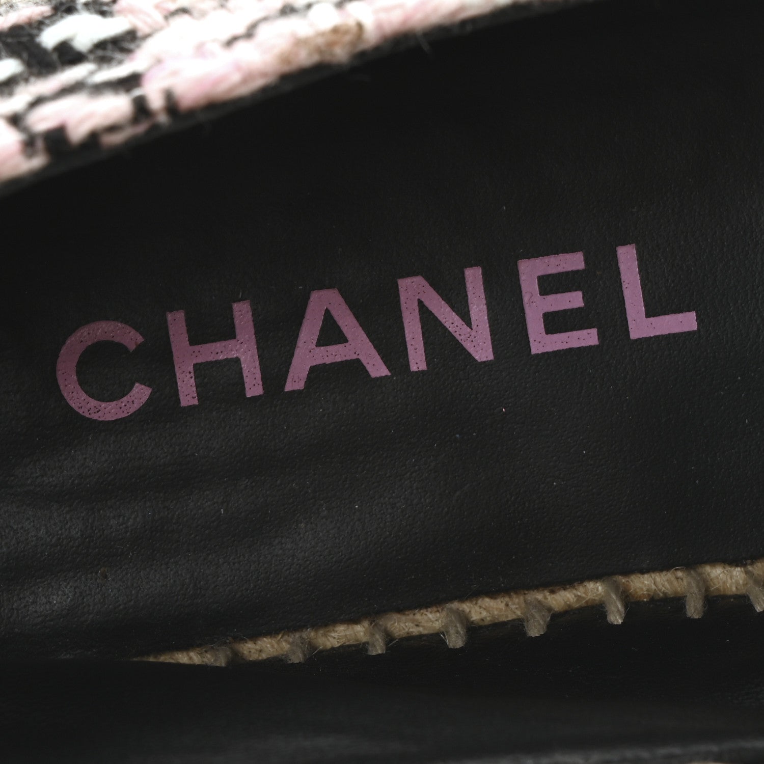 Chanel Tweed Lambskin CC Espadrilles 39 Pink Black 8 of 8
