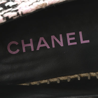 Chanel Tweed Lambskin CC Espadrilles 39 Pink Black 8 of 8