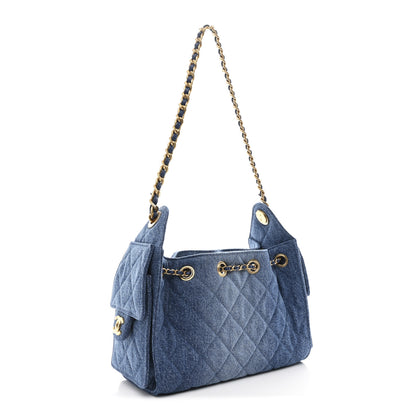 Chanel Washed Denim Quilted Mini Chanel 25 Handbag Blue 3 of 11