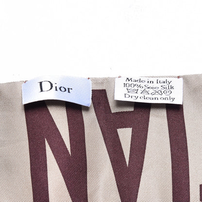 Christian Dior Silk Oblique Mitzah Scarf Bordeaux 3 of 3