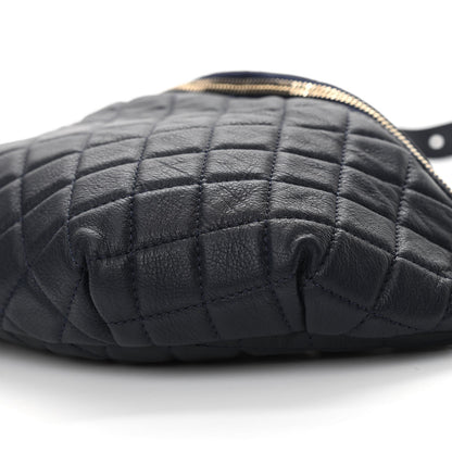Chanel Calfskin Quilted Banane Waist Bag Fanny Pack Navy Blue 10 of 16