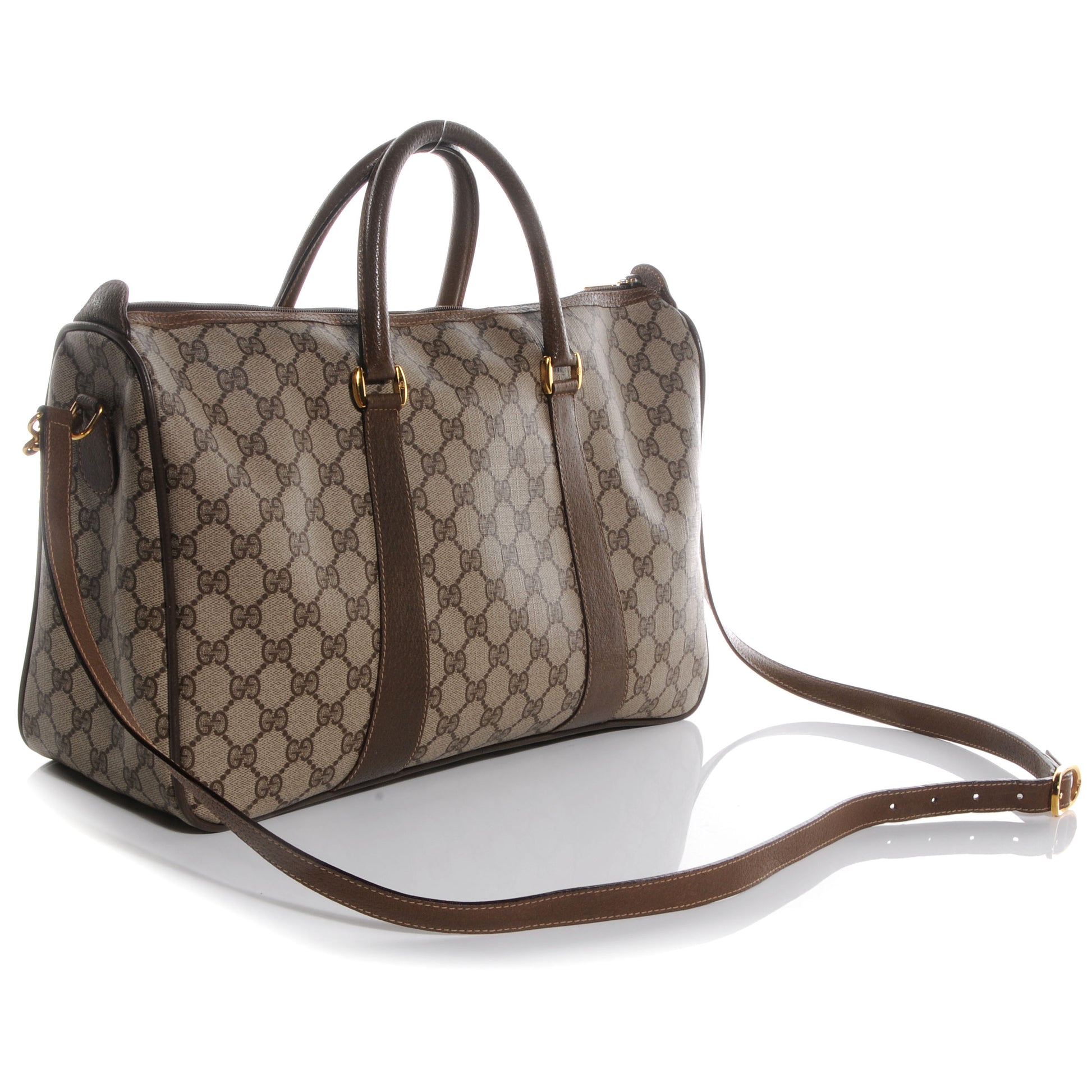 Gucci Coated Canvas Monogram Boston Brown 3 of 8
