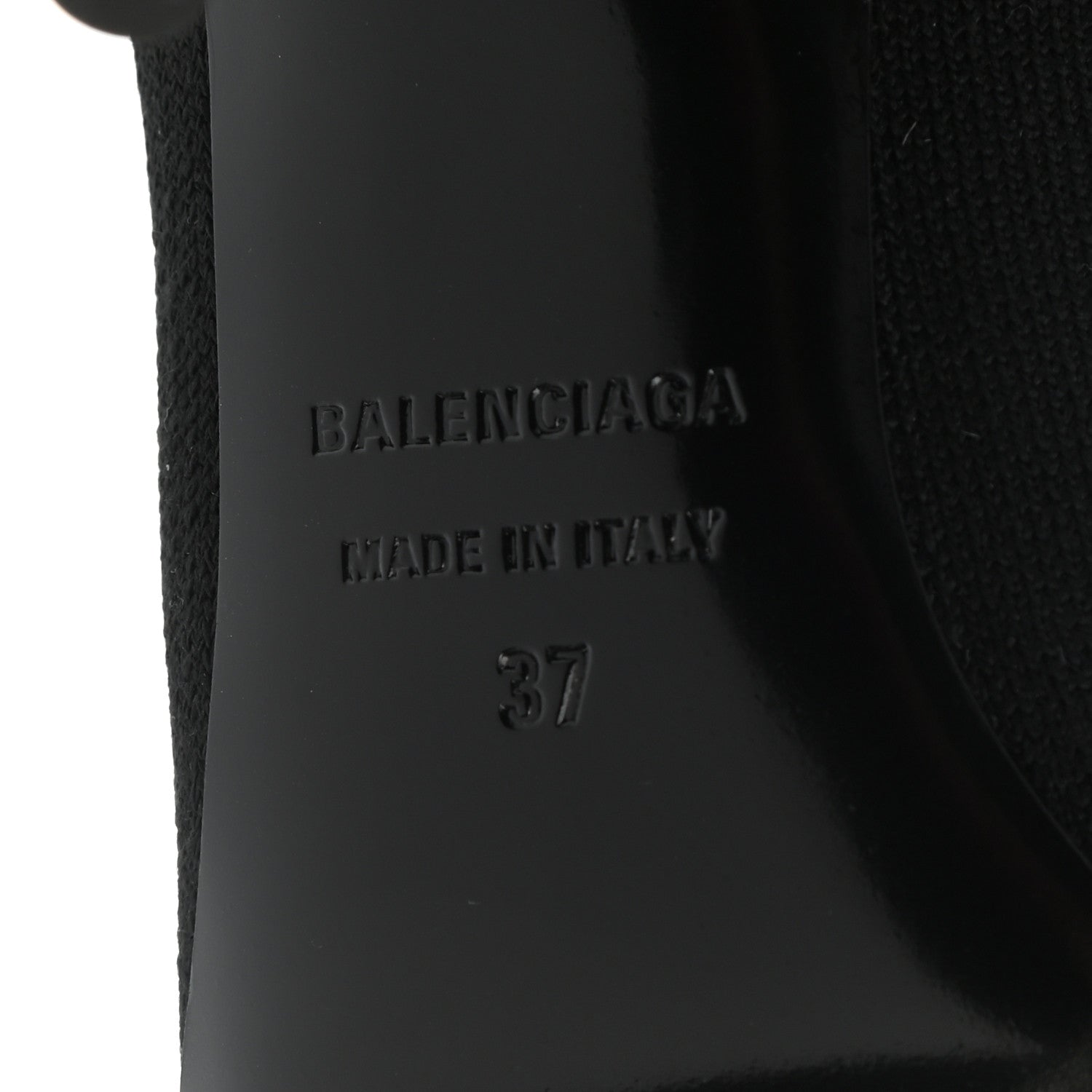 Balenciaga Recycled Knit Logo Knife 80mm Pumps 37 Black White 8 of 9