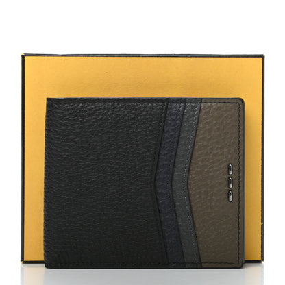 Fendi Calfskin Romano Hypnotic Bi-fold Wallet Lavagna Asfalto 11 of 11