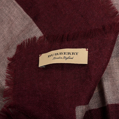 Burberry Cashmere Logo Scarf Burgundy 4 of 4