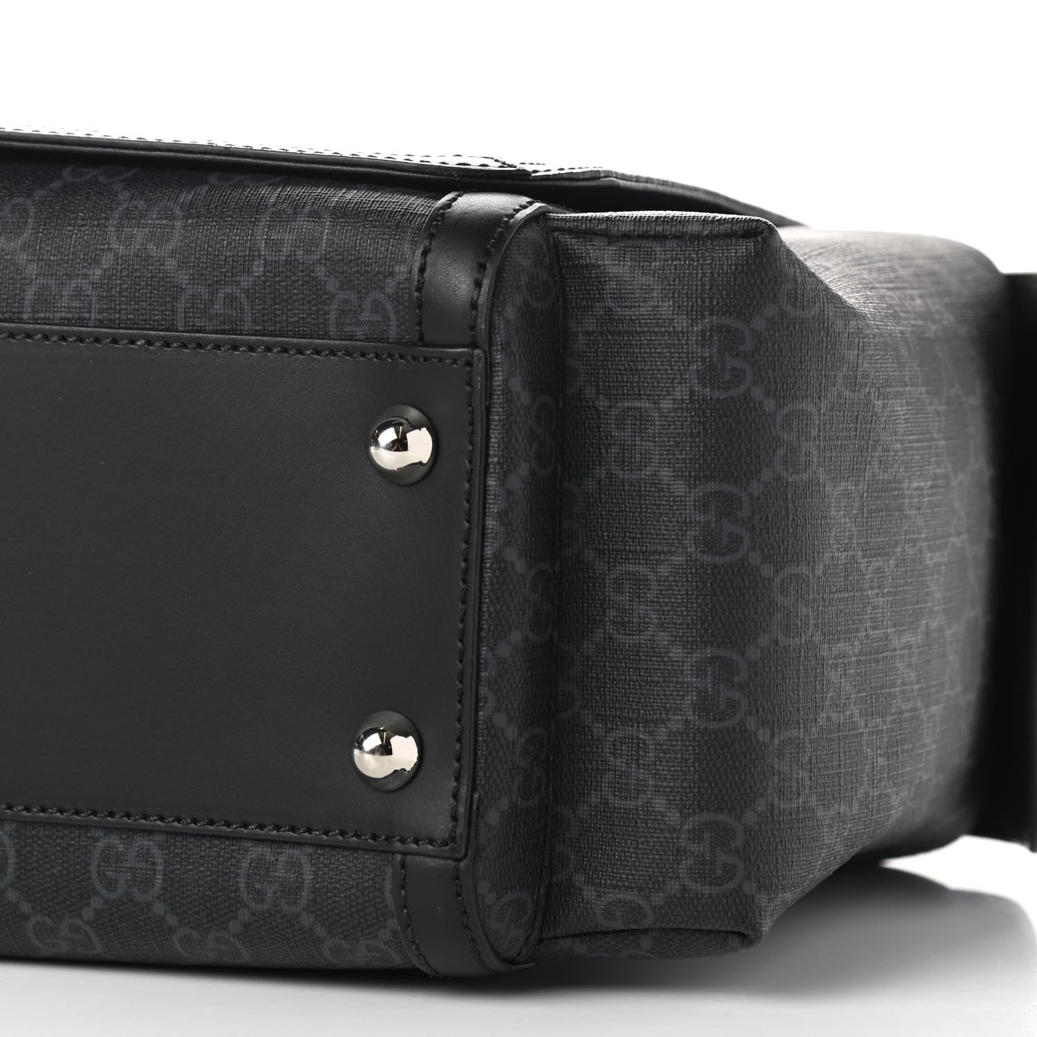 Gucci GG Supreme Monogram Web Messenger Diaper Bag Black Grey 11 of 11