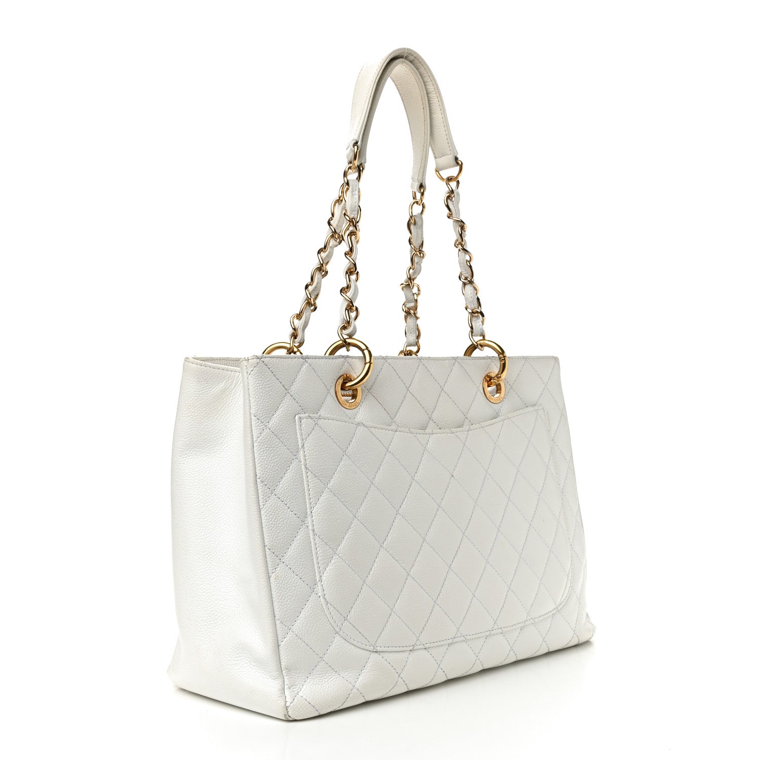 Chanel Caviar Quilted Grand Shopping Tote GST White 3 of 21
