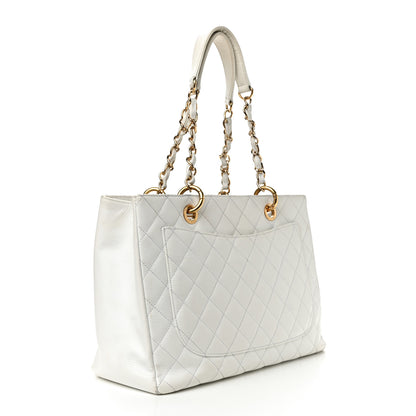 Chanel Caviar Quilted Grand Shopping Tote GST White 3 of 21