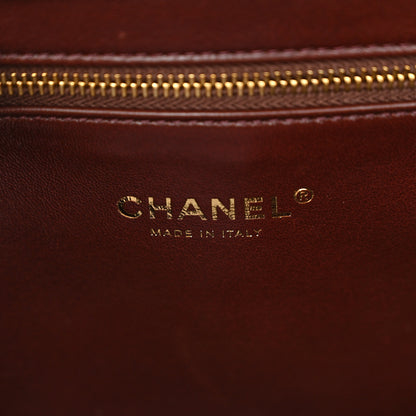 Chanel Shiny Lambskin Quilted Medium Shopping Tote Dark Brown 6 of 11