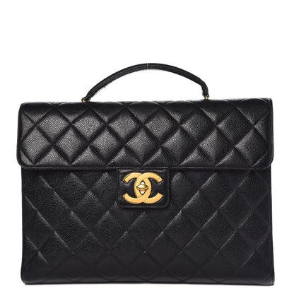 Chanel Caviar Quilted Briefcase Laptop Bag Black 1 of 8