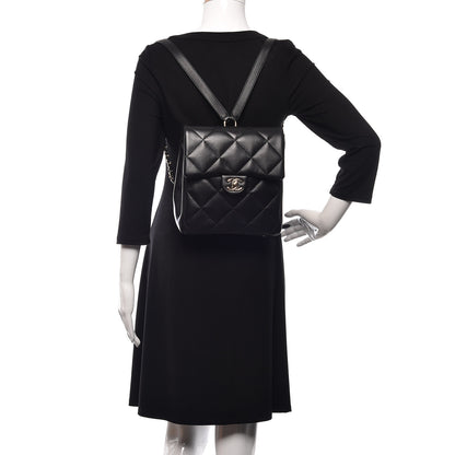 Chanel Lambskin Quilted Chain Backpack Black 2 of 12