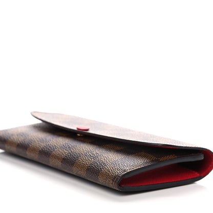 Louis Vuitton Damier Ebene Emilie Wallet Red 9 of 10