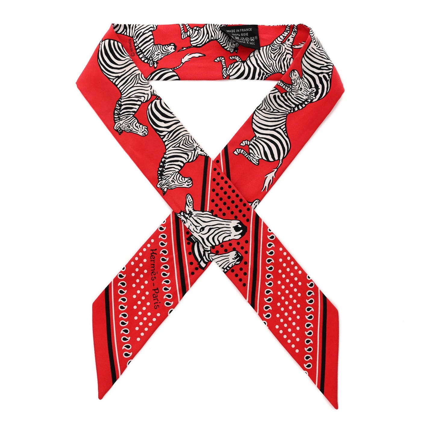 Silk Les Zebres Twilly Rouge Black White