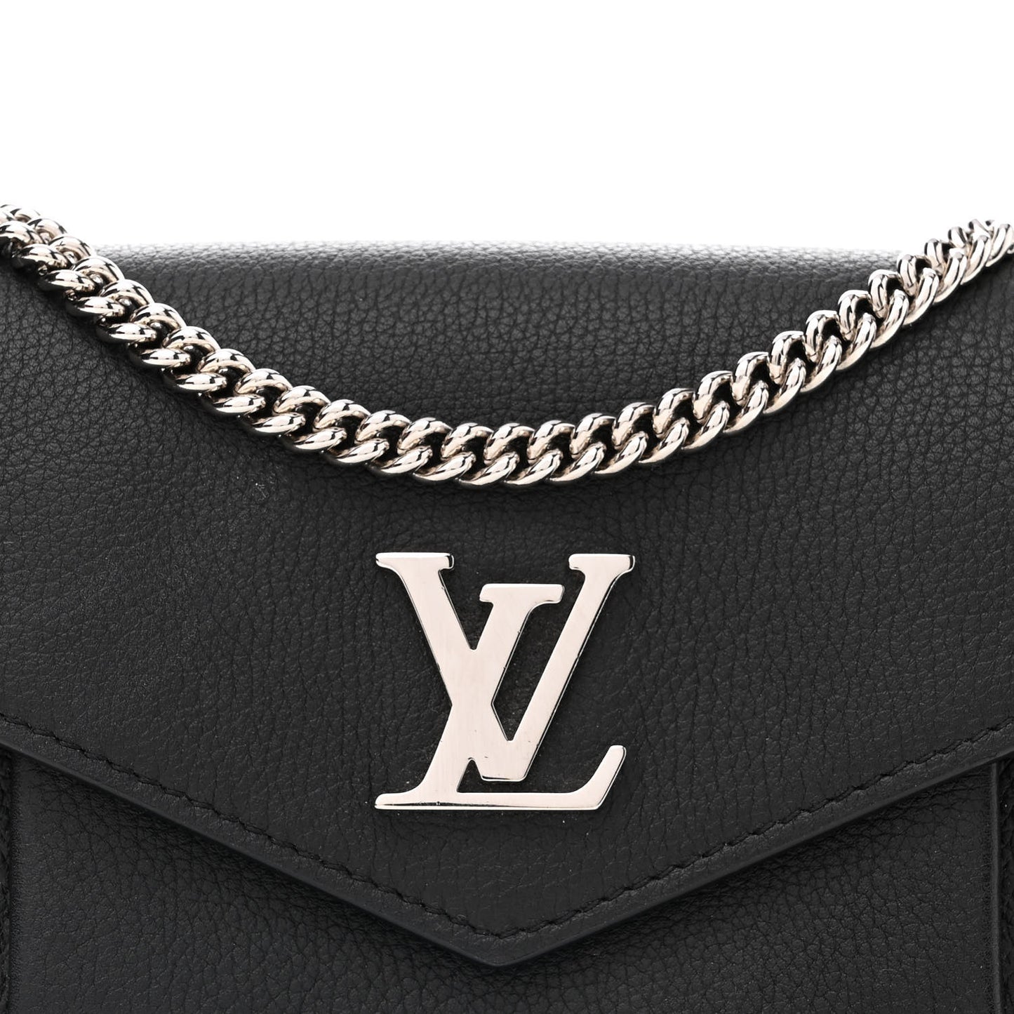 Soft Calfskin Mini My Lockme Chain Pochette Black