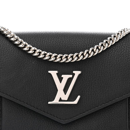 Louis Vuitton Soft Calfskin Mini My Lockme Chain Pochette Black 8 of 13
