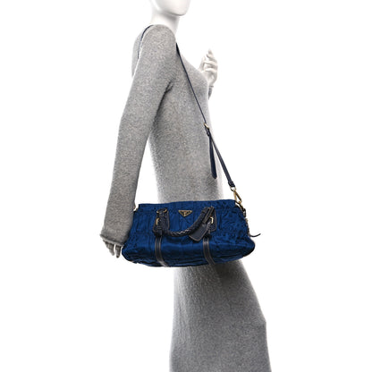 Prada Tessuto Nylon Gaufre Shopping Satchel Bluette 3 of 19