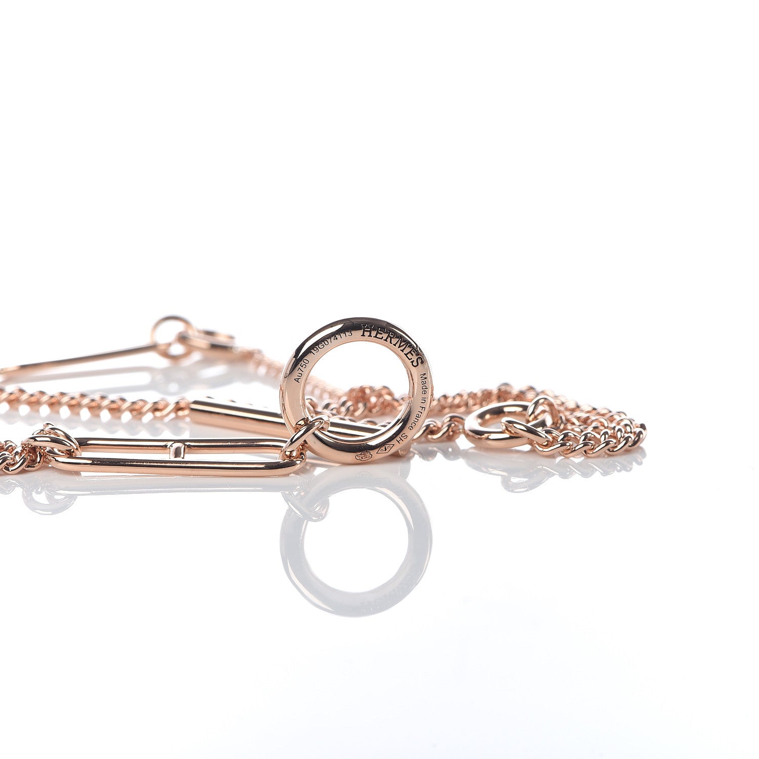 Hermes 18K Rose Gold Echappee Bracelet SH 4 of 4