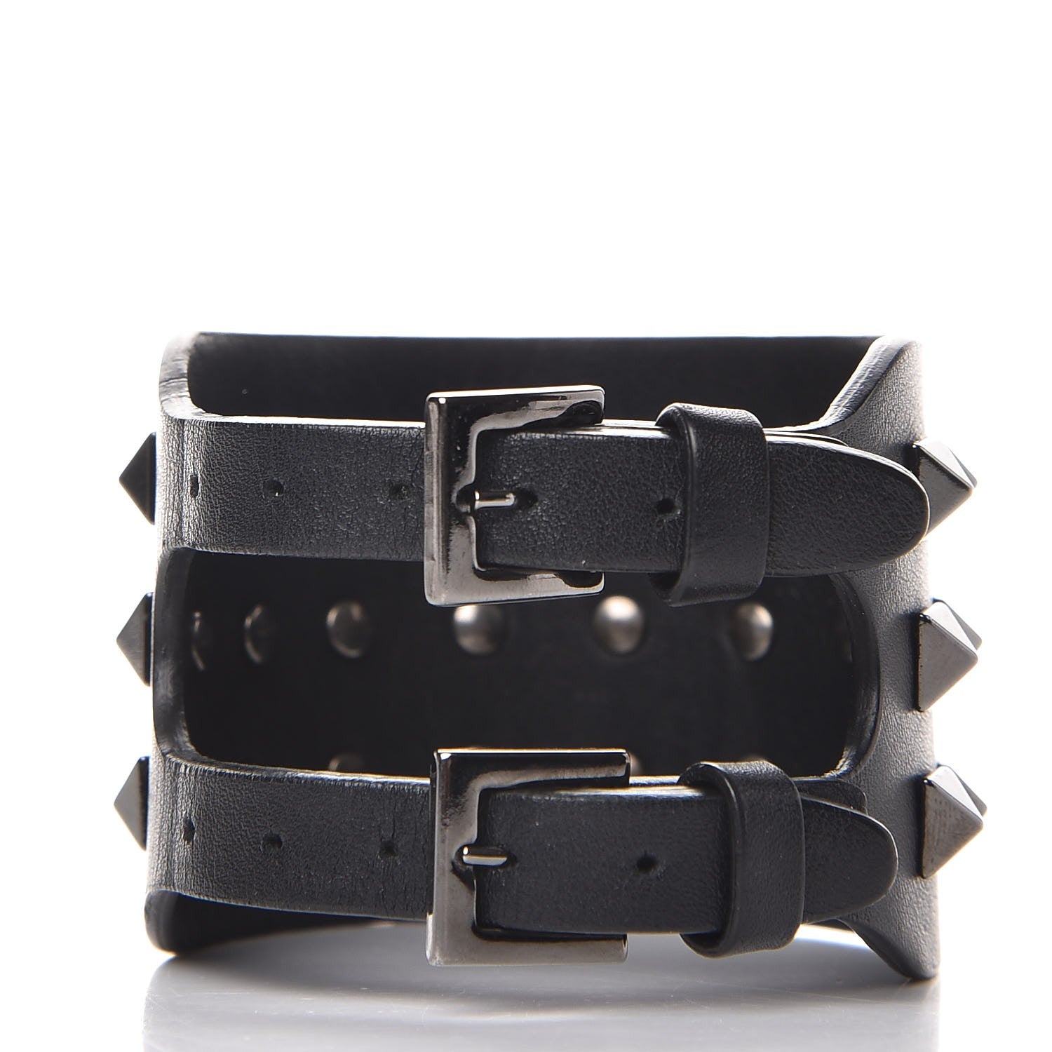 Valentino Garavani Vitello Rockstud Bracelet Black 3 of 5