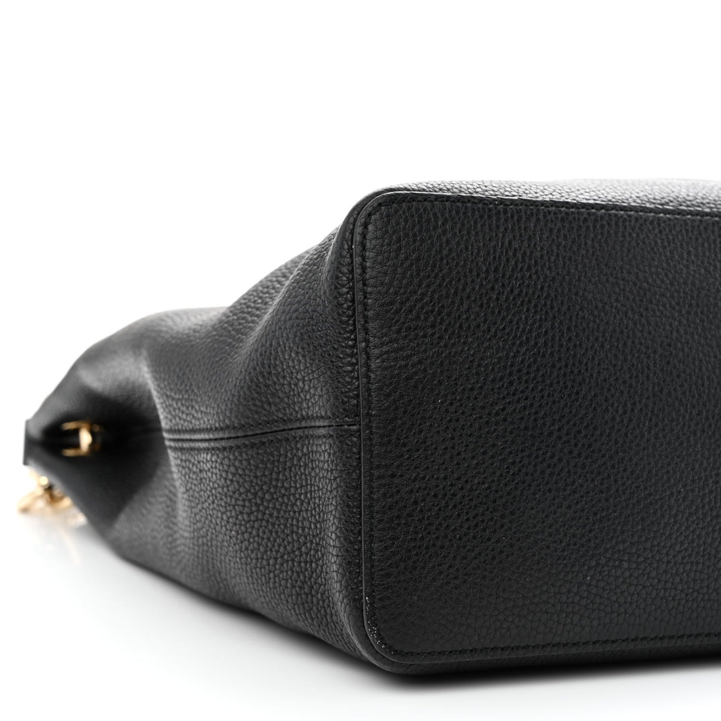 Pebbled Calfskin Large Soho Hobo Black