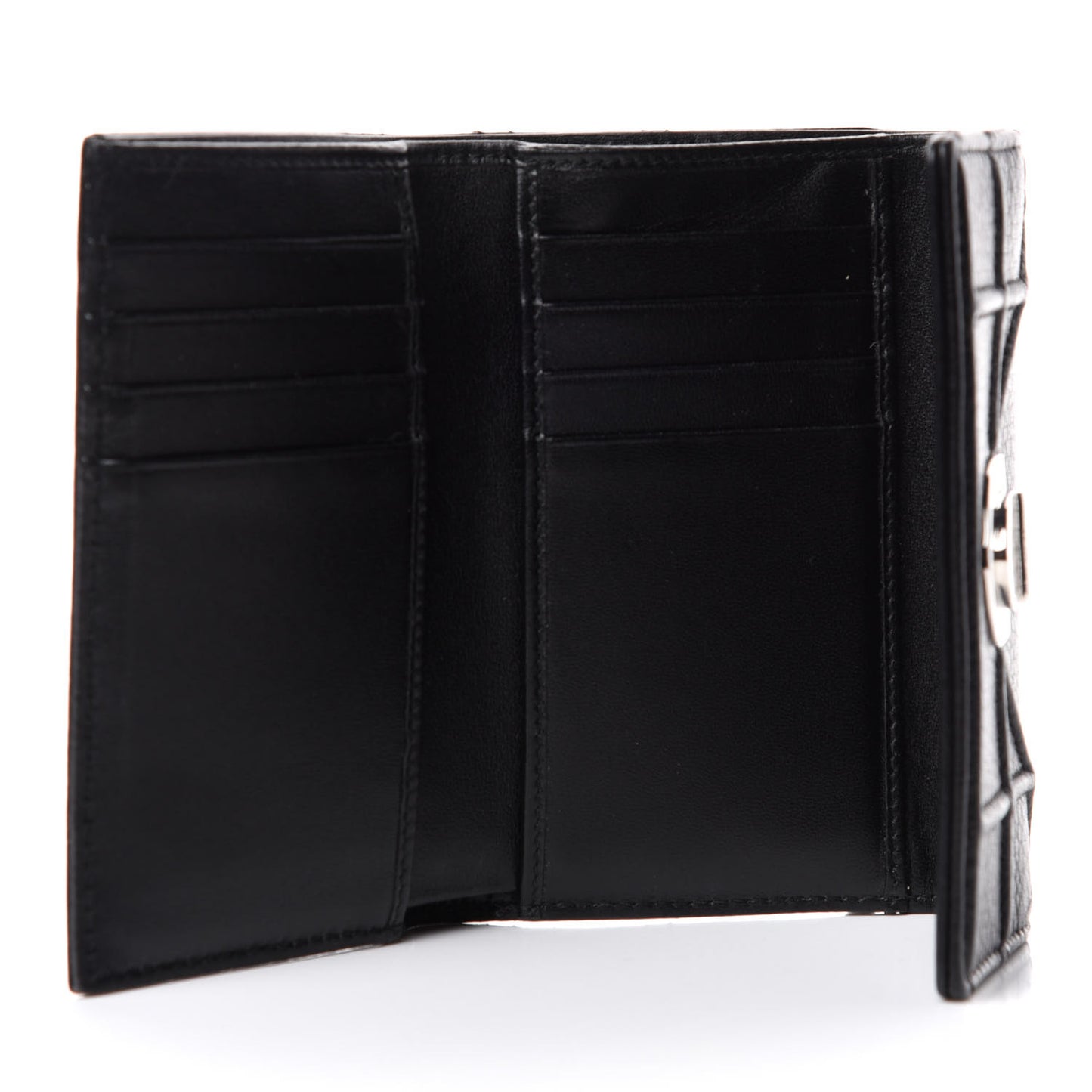 Grained Calfskin Cannage Diorama Elancee Wallet Black
