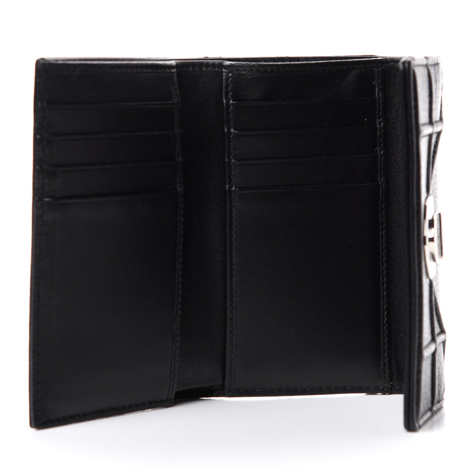 Christian Dior Grained Calfskin Cannage Diorama Elancee Wallet Black 5 of 7