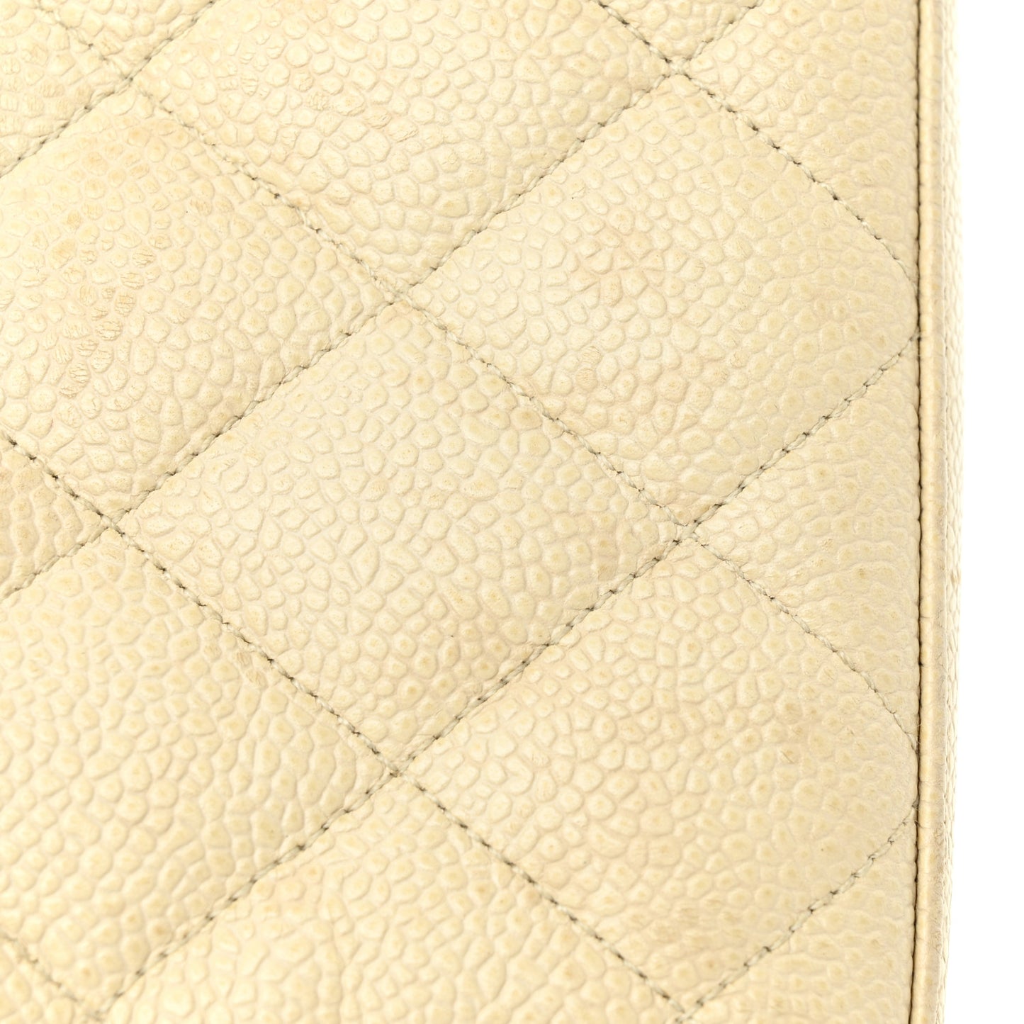 Caviar Quilted Envelope Flap Crossbody Light Beige